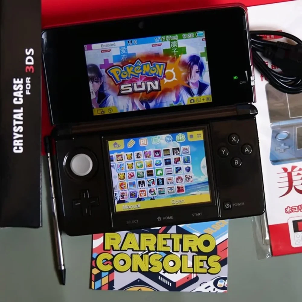 Nintendo 3DS with Anime Art and Black Accents